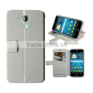 for Acer Liquid z500 case white silk slim stand wallet leather high quality factory price