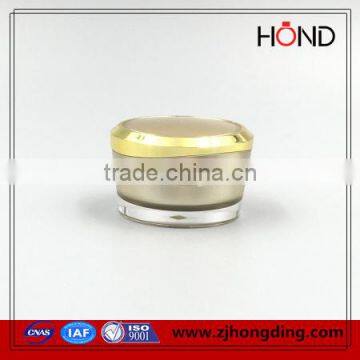 wholesale 10g 15g 30g 50g oblique tapered gold acrylic cosmetic jar; plastic cosmetic for skin care