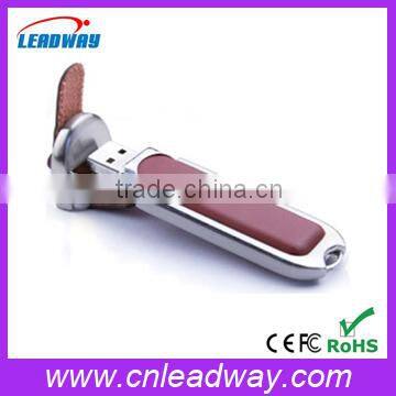 Promotional Cheap Wholesale Leather USB Flash Drives pendrives memory stick gift 64MB-64GB