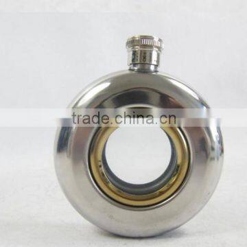 Round shape hip flask, high quality stainless steel hip flask