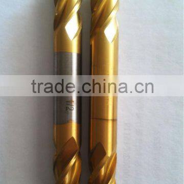 High precision TiN-coated hss 3/4flute end mills, double head end mill