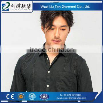 black collar wrinkle free shirt with decoration stitches oem supplier