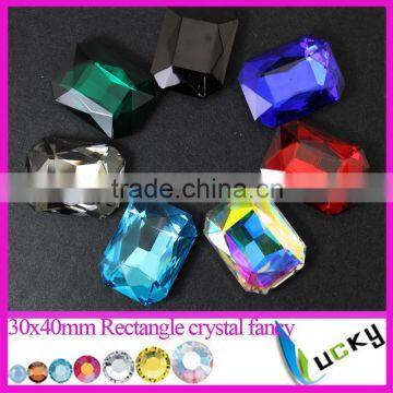 Largest Stones 30x40mm Rectangle Crystal Fancy Stone Point Back Rhinestones All Colors Available