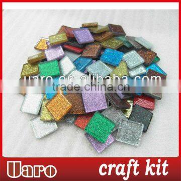 DIY Material 3/8"x3/8" Glitter Glass Mosaic Craft Kit