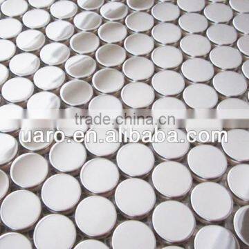 Polished and Brushed Surface Square and Round Silver metal tile