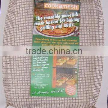 Reusable non-stick baking mesh sheet;bbq grill mesh sheet