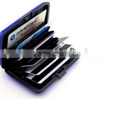 Alibaba express protected aluminum card holder/Customized colors card guard aluminum wallet/ABS Material and Credit Card