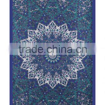 Psychedelic Star Mandala Tapestry Wall Hanging Bed Sheet Twin Bedspread Indian Manufacturing Wholesale Tapestry Supplier
