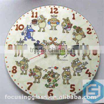 Decorative sticker tempered glass wall clock