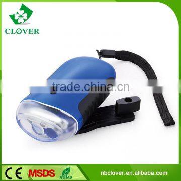 Hand Crank Dynamo Torch 3 Led Plastic Soalr Flashlight photo-3