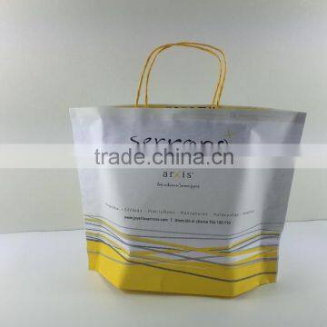 Fashionable style white kraft paper bags for foods