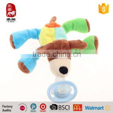 Custom plush stuffed toy funny pacifier baby pacifier with plush toy