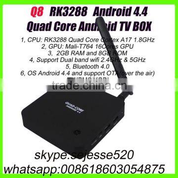 2105 new arrival Q8 RK 3288 Quad Core 2G/8G android tv box camera 2015 xbmc tvbox