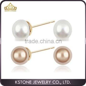 KSTONE 925 Sterling Silver Natural Stud Earring , Stud Pearl Earring