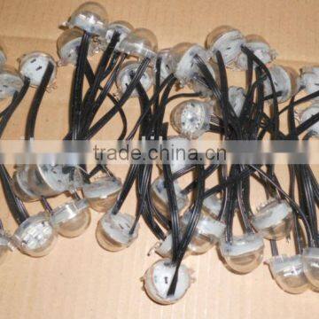 30mm diameter DC12V input ws2811 led smart module,with 3pcs 5050 SMD RGB LED inside, 0.72W,20pcs a string,all black wire