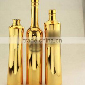 New design gold liquor bottle screen painting bottle apple liquid bottle