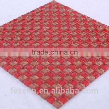 China supplier cheap red glass mosaic glass tiles