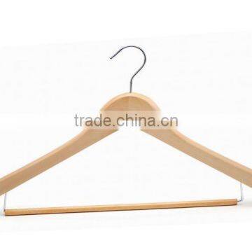 Wooden hanger with rolling bar