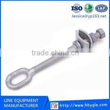 Carbon Stee l/ Aluminum Lifting Eye Bolt With Wing Nut / Pole Line Link fittings bolt with washer attached