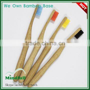 Natural Print Logo Bamboo Thick Handle Best Toothbrush Wholesale photo-2