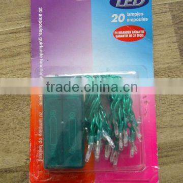 green battery powered white led string light
