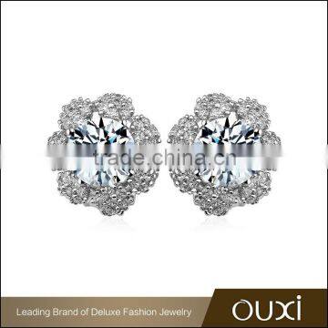 OUXI wholesale plain gold earrings made with Austria crystal