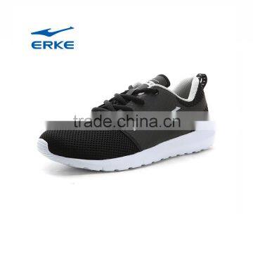 ERKE wholesale drop shipping simple black grey mesh school mens sports shoes