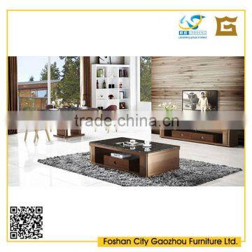 2016 latest luxury marble top wooden living room sets furniture with drawers