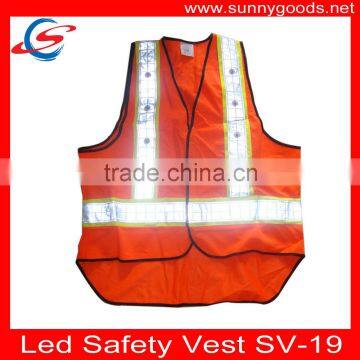 battery powered high quality 16pcs red led lighted safety vest