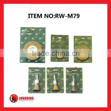 Factory Supply Flate Brass Stainless Aluminum Head Cup Brush With Shank for Metal Remover Cleaning photo-2