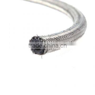 AN4 Stainless Steel Braided Fuel Oil Line Hose Silver 0.3m 12in