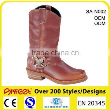 China factory fashional goodyear welted brown 10" high heel rubber boots, leather thigh high boots, high boots (SA-N002)