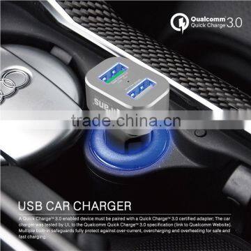 Factory Offer Quick Charge 3.0 Car Charger 2 Port 30W Aluminium Rohs CE photo-2