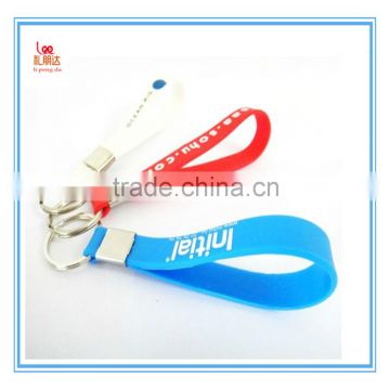 Custom Colorful Silicone Wristband Keychain, Various Styles Colorful Silicone Wristband Keychain with key rings