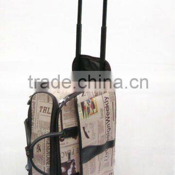 news paper design printing travel trolley luggage bag