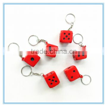 Promotion PU dice design PU stress keychain floating keyring