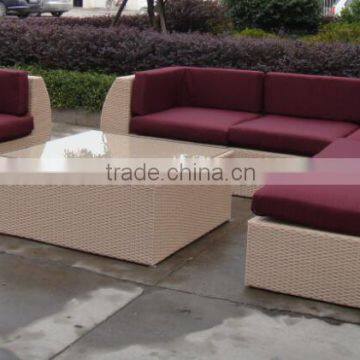 Outdoor Wicker Corner Sofa Set With Tea Table