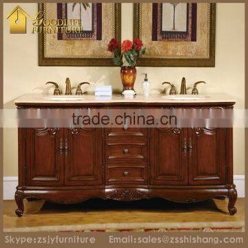 European Style Qualified Carving Arts and Crafts Double Bathroom Cabinet