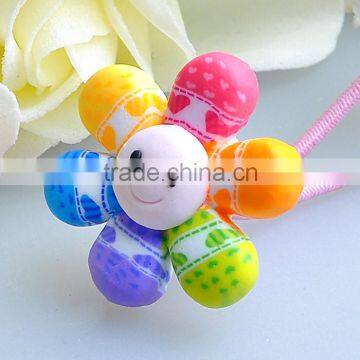 latest hairband designs sunflower bead rubber hair band for girls