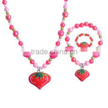 Kids Dressing Jewelry Polymer style Clay Necklace Bracelet Ring Beads Kids Jewelry Set