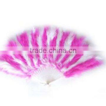 Marabou Feather Fan -pink/white