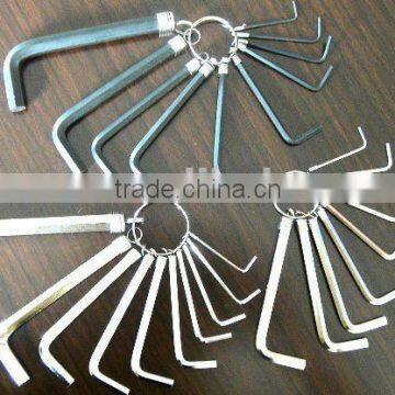 Hand tool set 10pcs Hex key Set On Ring