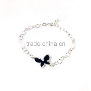 Stainless korean bracelet enamel butterfly charm chain bracelet