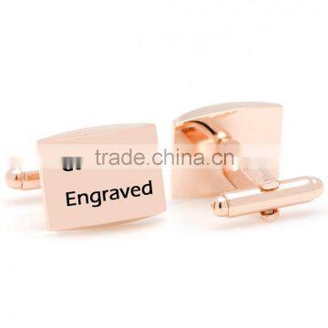 Cheap price rose gold blank simple custom cufflink stainless steel cufflink blanks