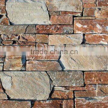 Decorative gold slate natural stone facade