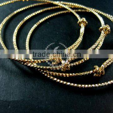 65mm Diameter Raw Brass Faceted Simple Adjustable Wiring Bracelet for Beading 1900085 photo-3