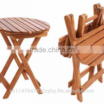 OUTDOOR WOODEN ROUND FOLDING TABLE- 35X45CM