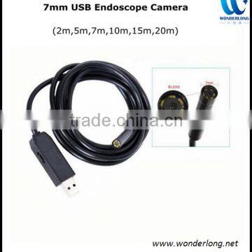 2/5/7/10/15/20m 6led 7mm Inspection Camera Scope USB Digital Endoscope Borescope Waterproof