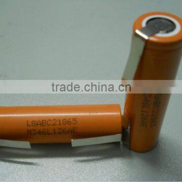 LG 18650 C2 ICR18650C2 2800mAh 3.7V battery cell with tabs