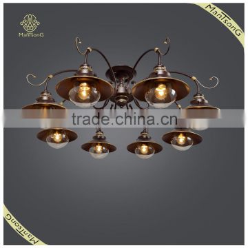 Russian Style Coffee Color and Iron Base Material Ceiling Lamp Classic Indoor Decorative